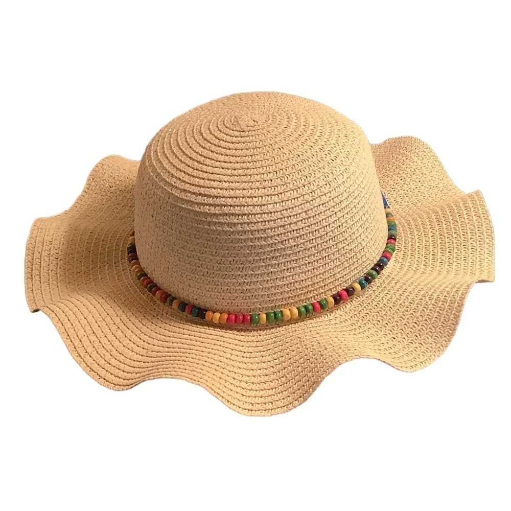 Children’s Beaded Straw Sun Beach Hat